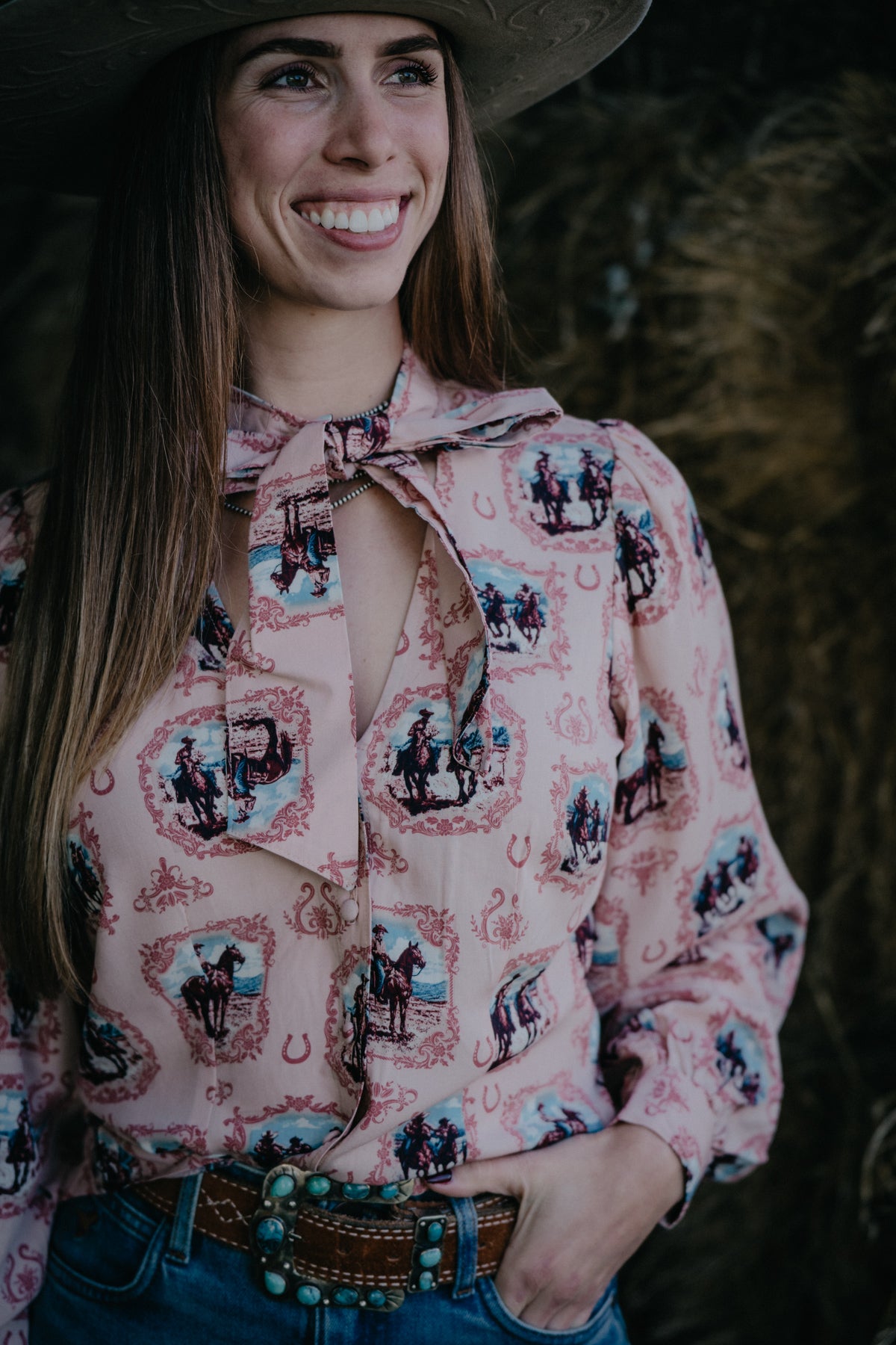 'Tie Rider' Women's Pink Long Sleeve by Wrangler