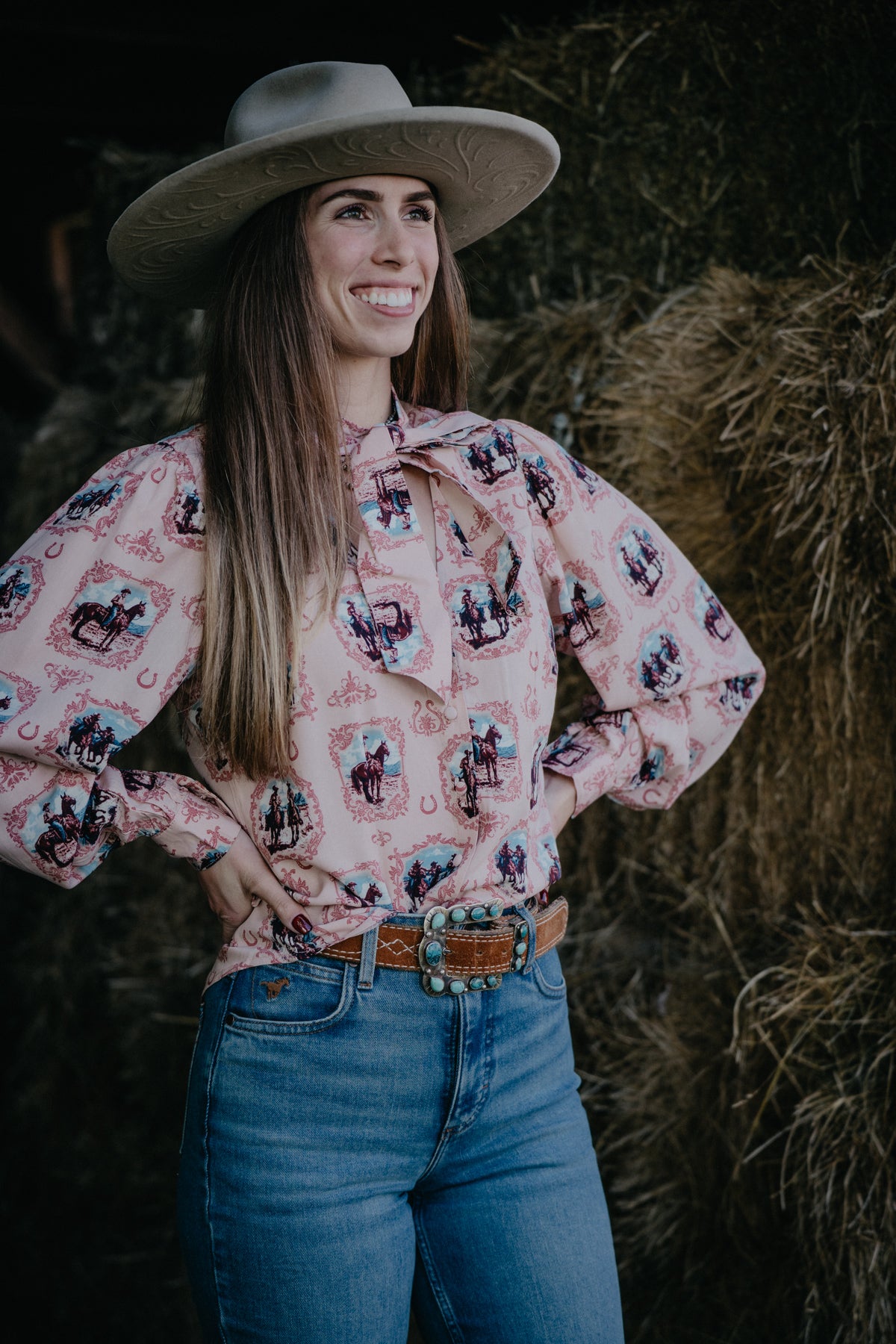 'Tie Rider' Women's Pink Long Sleeve by Wrangler