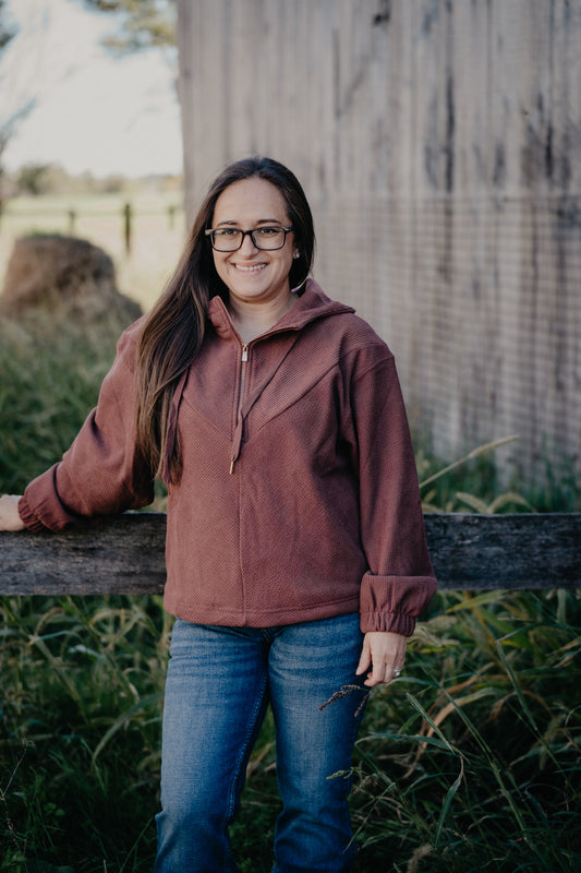 'Cowgirl Soul' Women's Maroon 1/4 Zip Hoodie by Hooey