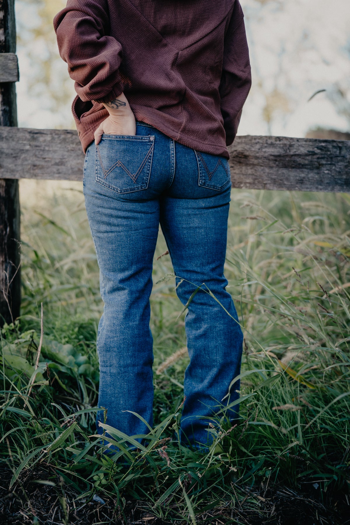 'Marina' Mid-Rise Wrangler Mae Bootcut Jean