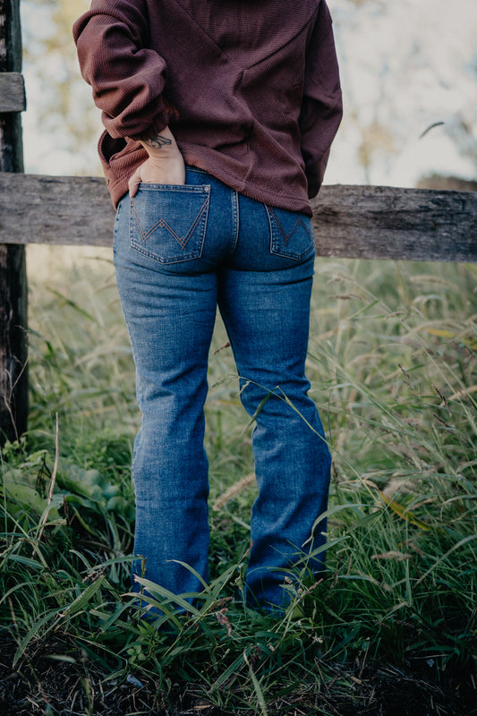 'Marina' Mid-Rise Wrangler Mae Bootcut Jean