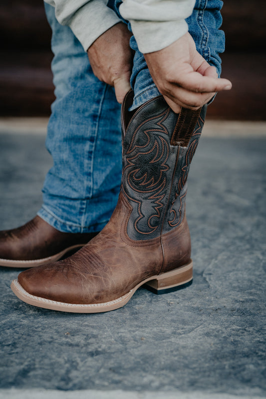 11" Hyer Men's Brown/Grey Bucklin Brown Boots