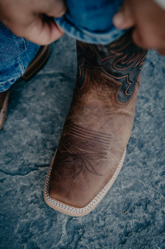 11" Hyer Men's Brown/Grey Bucklin Brown Boots