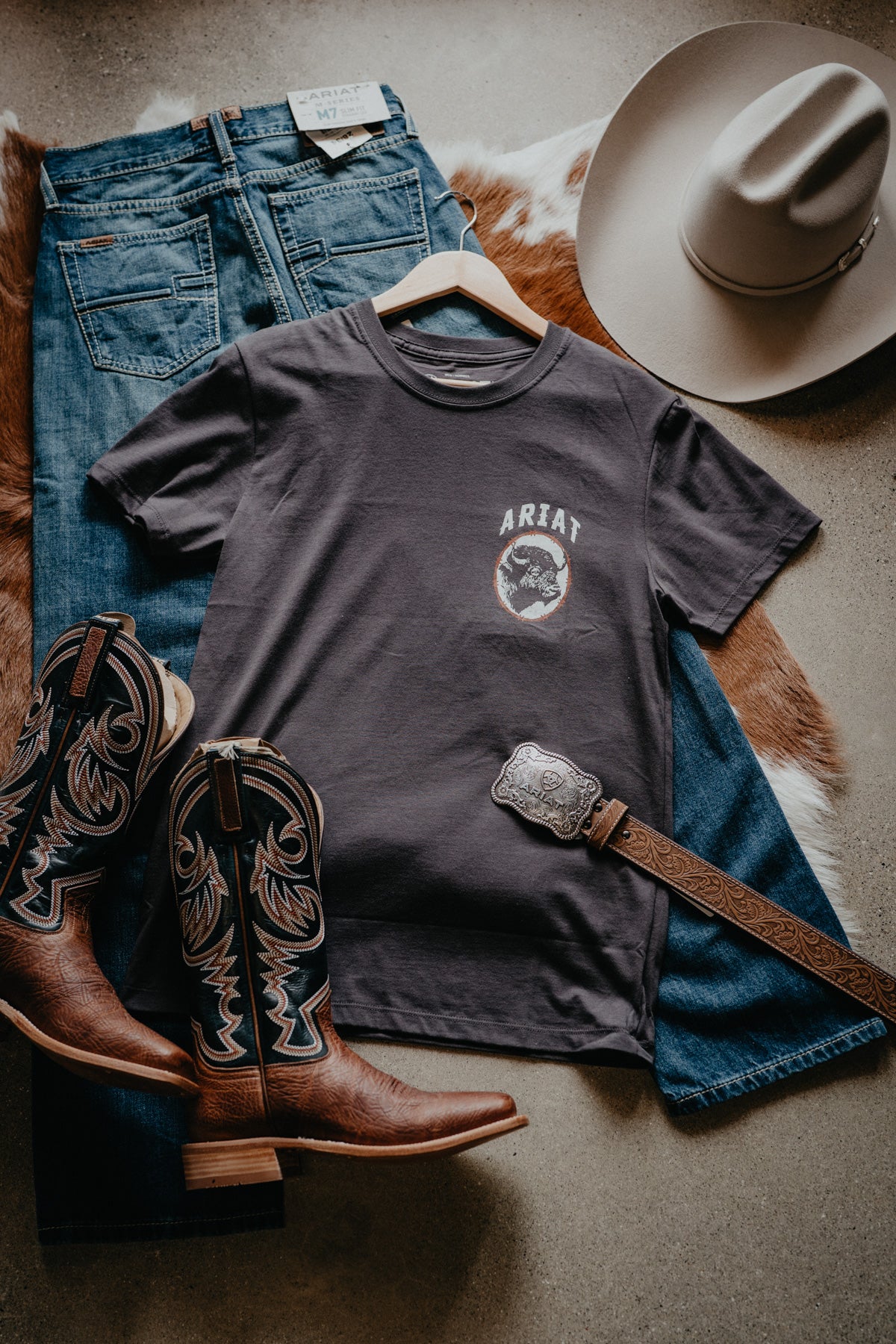 'Bison Brother' Men's Vintage Black T-Shirt by Ariat