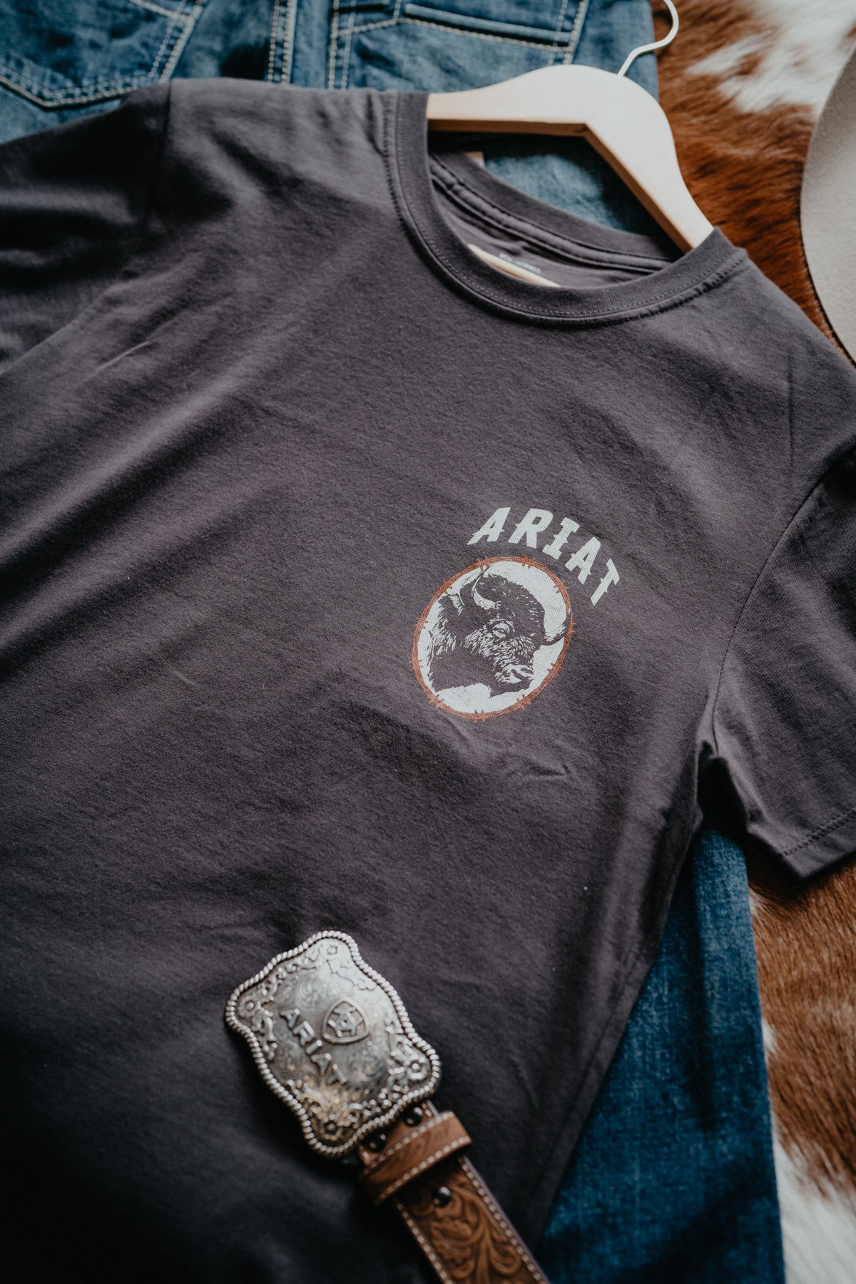 'Bison Brother' Men's Vintage Black T-Shirt by Ariat