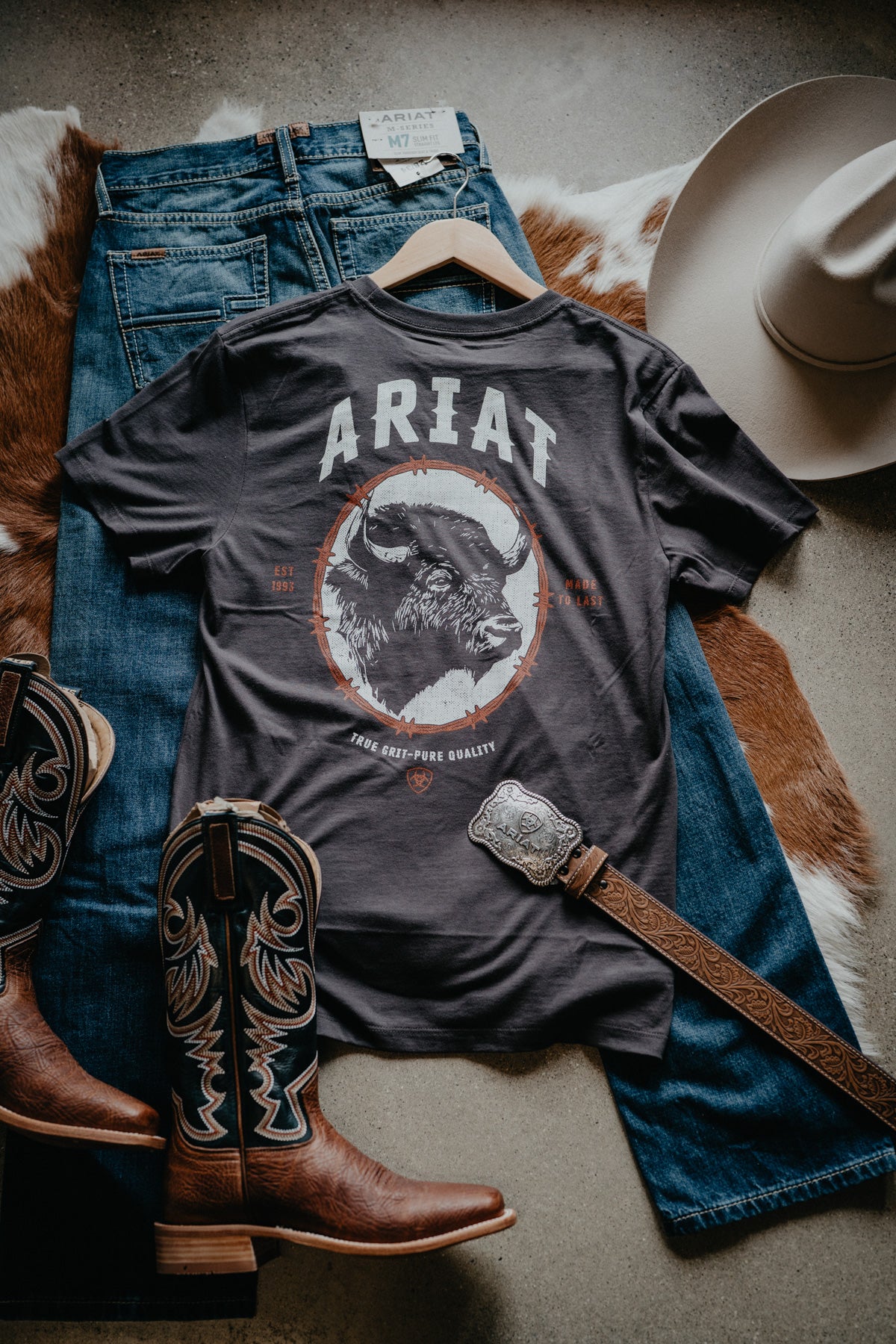 'Bison Brother' Men's Vintage Black T-Shirt by Ariat