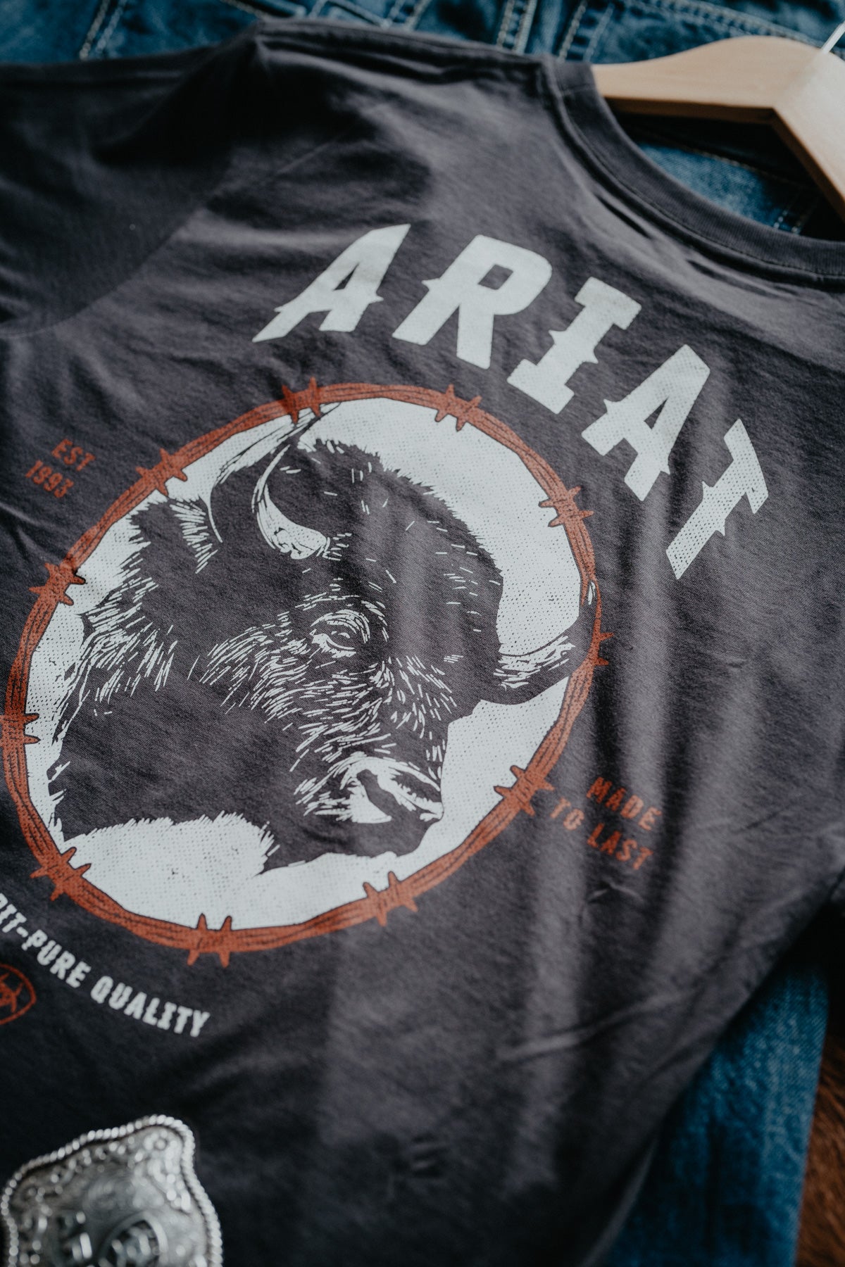'Bison Brother' Men's Vintage Black T-Shirt by Ariat