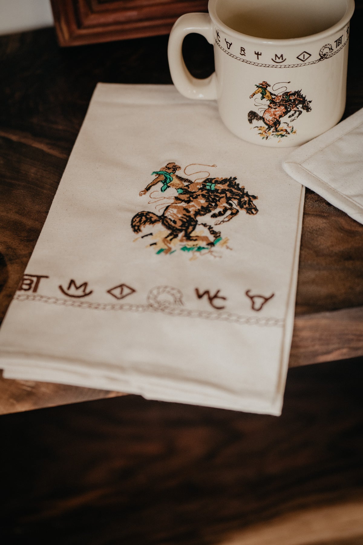'Broncs & Brands' Linen Tea Towel