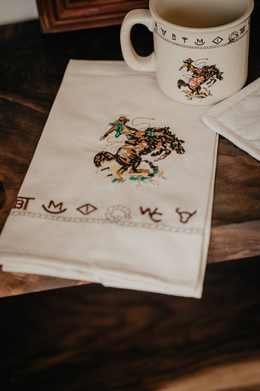 'Broncs & Brands' Linen Tea Towel