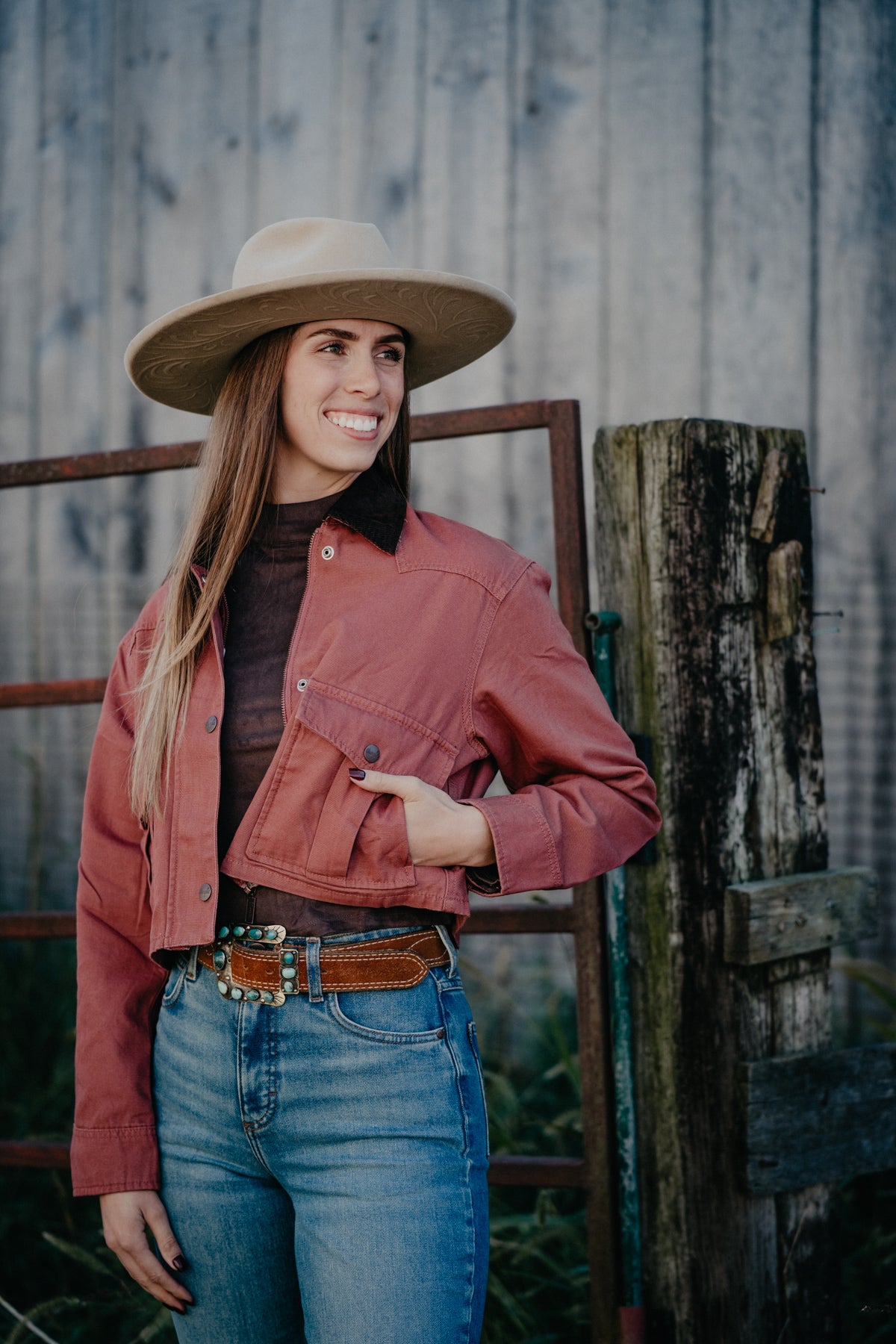 'Indigo Rose' Wrangler Women's Cropped Canvas Jacket
