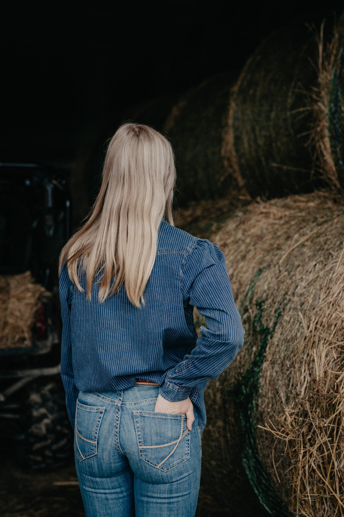 'Frankie' Women's Indigo Stripe Pearl Snap by KIMES Ranch
