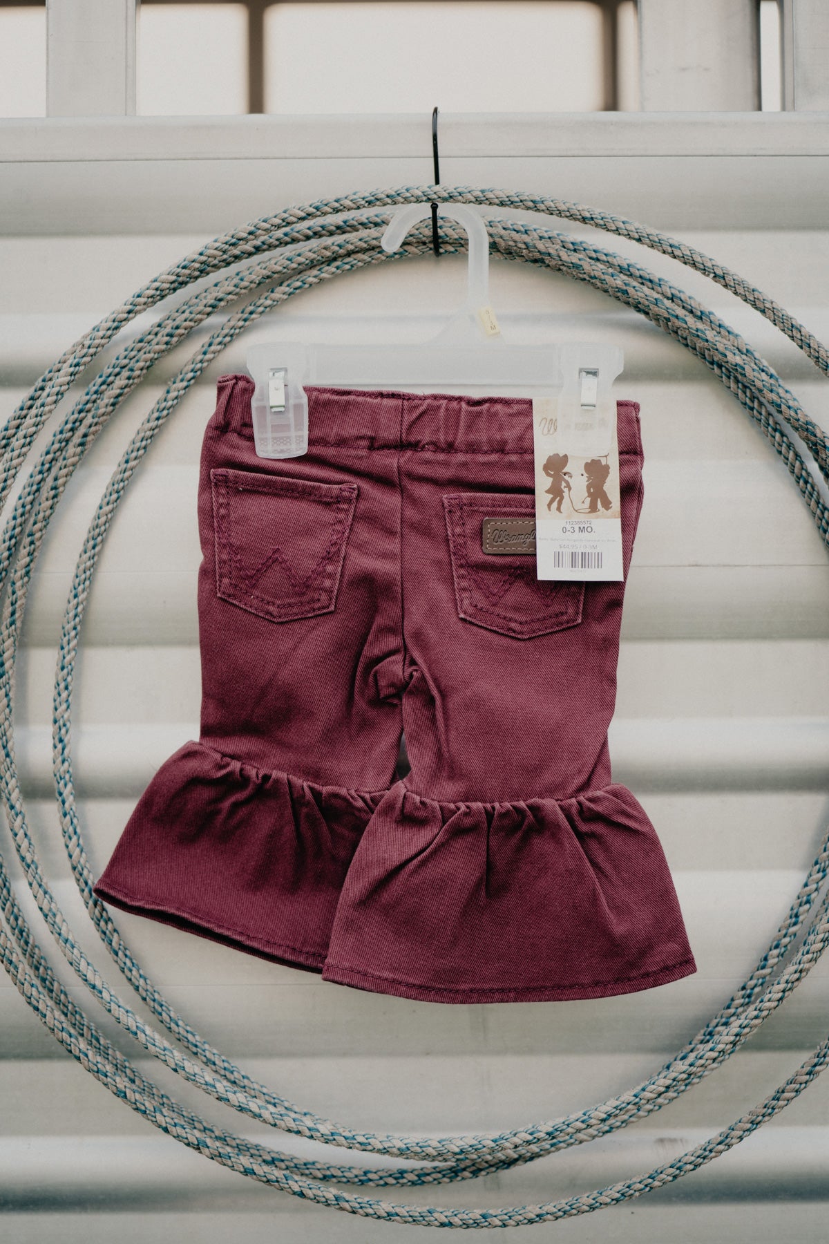 'Bailey' Baby Girl Burgundy Flare Jean by Wrangler