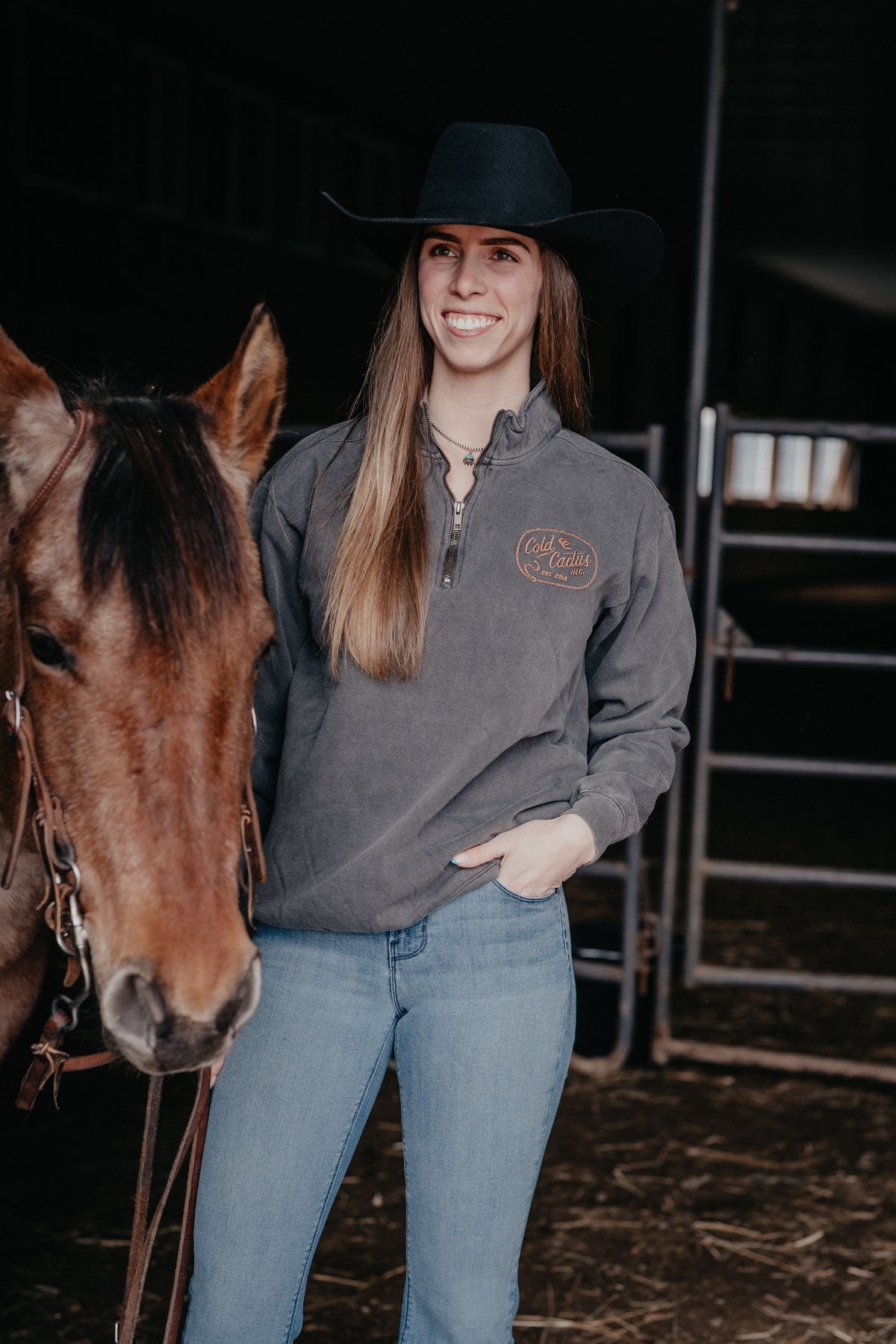 Cold Cactus Rope Logo Embroidered Unisex Quarter Zip