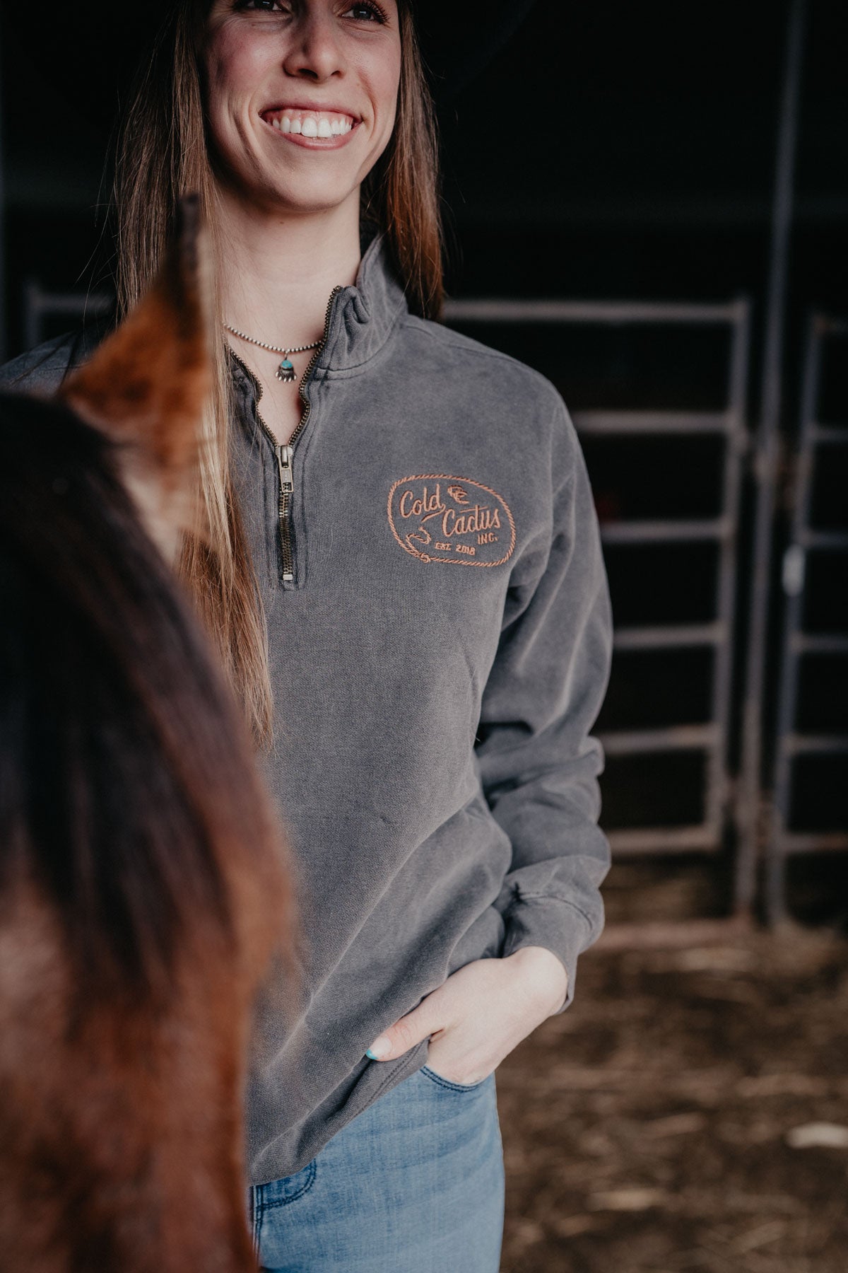 Cold Cactus Rope Logo Embroidered Unisex Quarter Zip