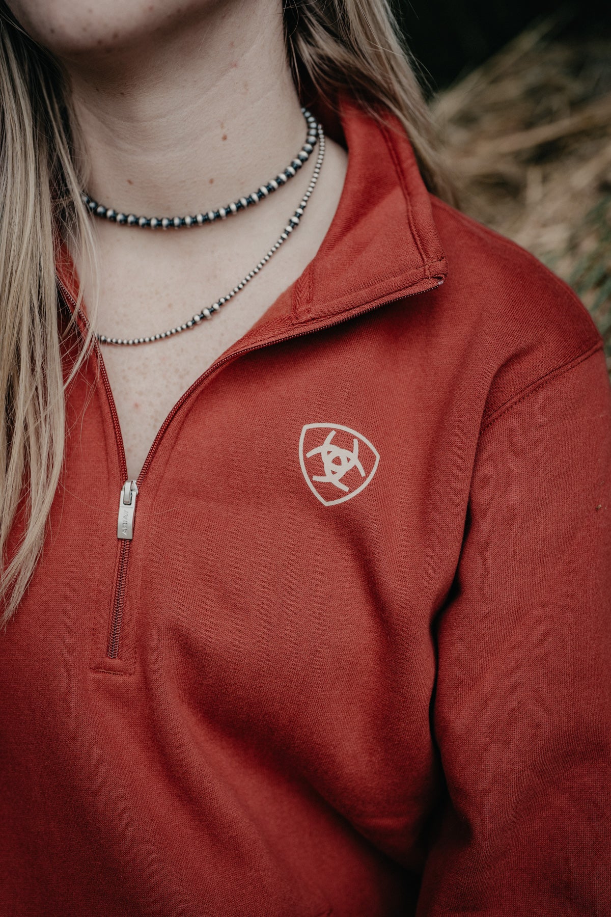 'Maisie' Ariat Women's Burnt Orange 1/4 Zip Sweatshirt
