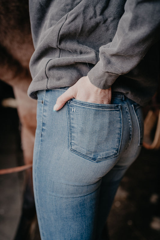 'Bella' Haala Denim Trouser Jean {Vintage Blue with Navy Stitching}
