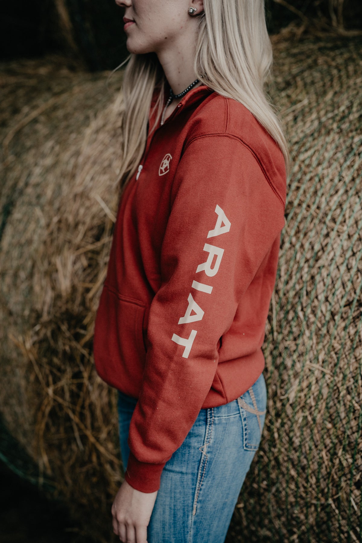 'Maisie' Ariat Women's Burnt Orange 1/4 Zip Sweatshirt
