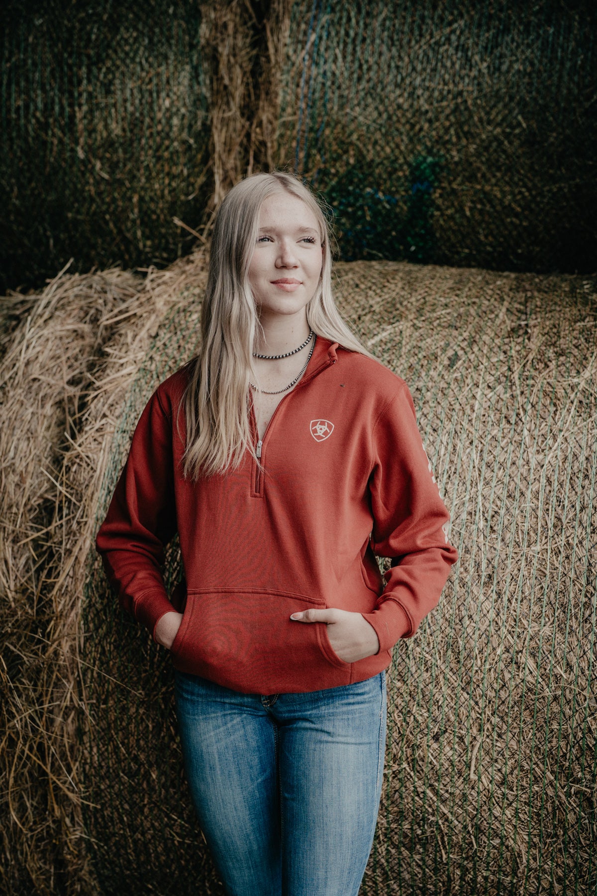 'Maisie' Ariat Women's Burnt Orange 1/4 Zip Sweatshirt