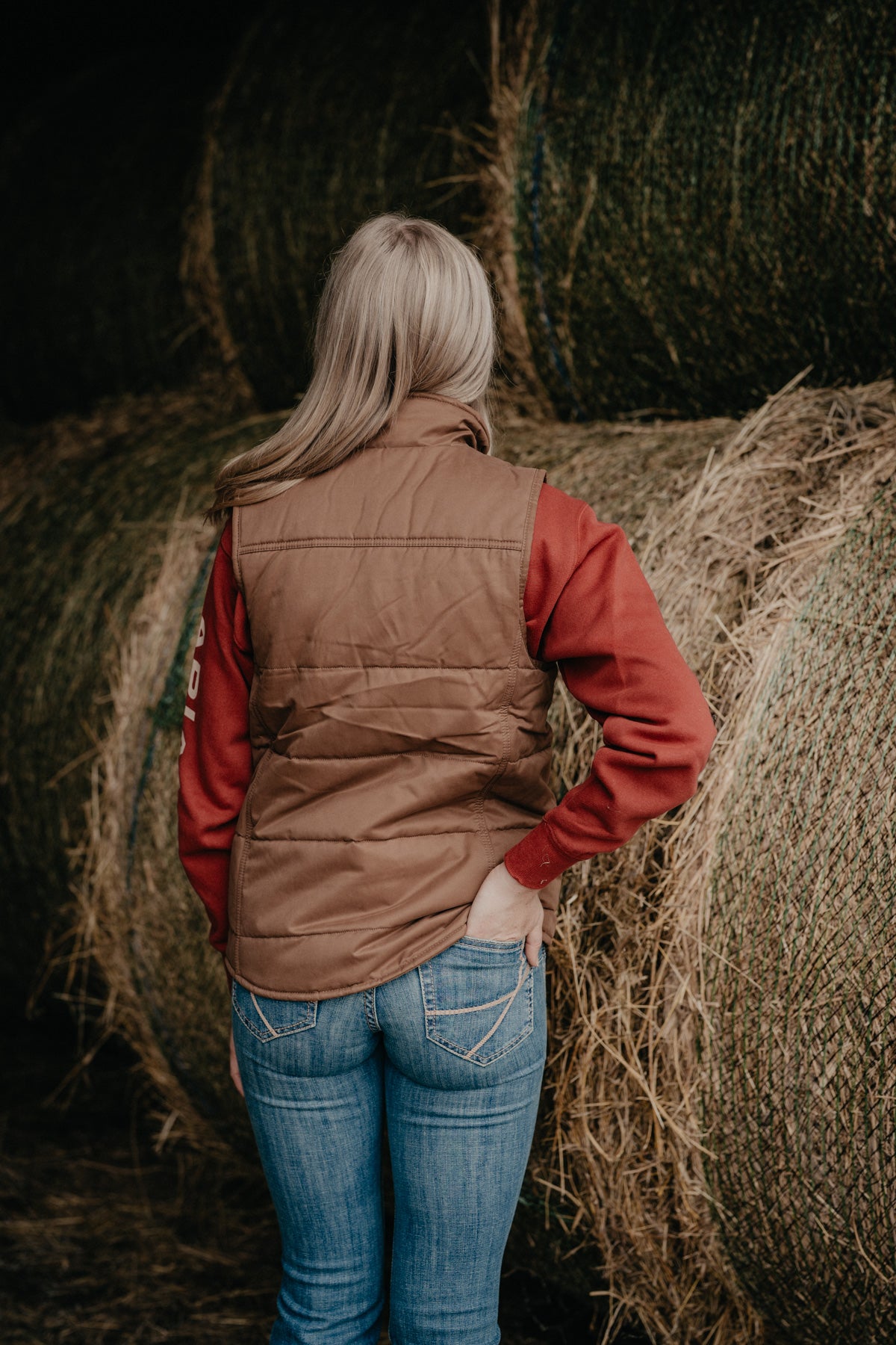 'Grizzly' Women's Camel Quilted Vest by Ariat