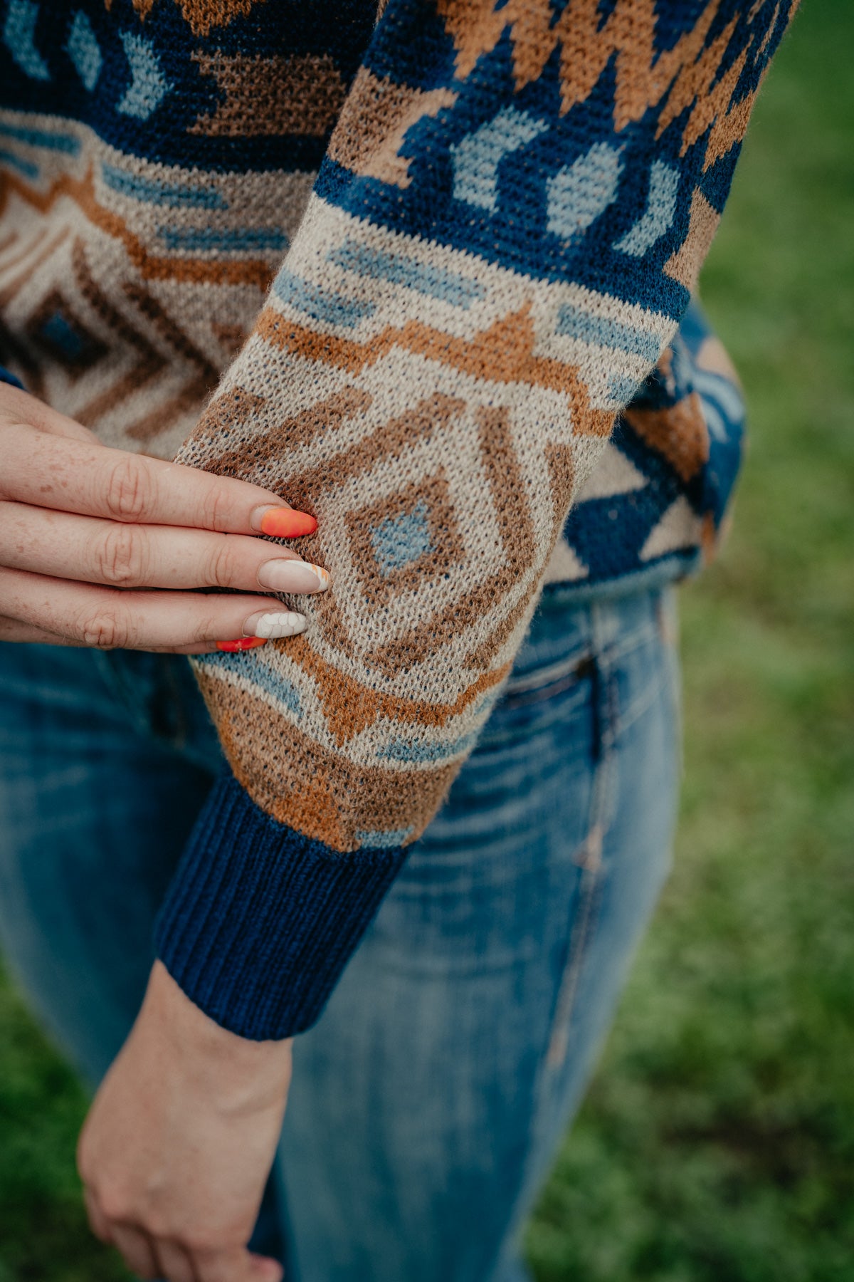 'Seminole' Aztec Patch Oversized Sweater by Panhandle Slim