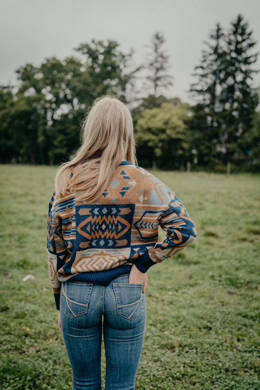 'Seminole' Aztec Patch Oversized Sweater by Panhandle Slim
