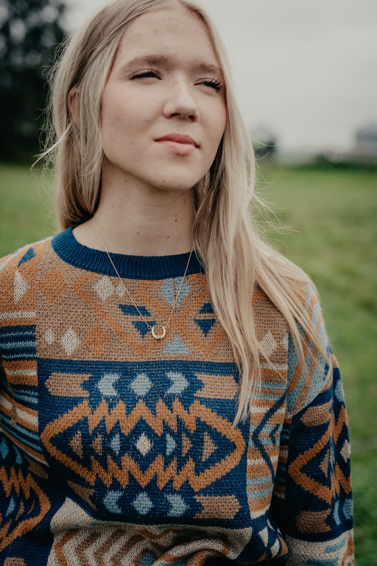 'Seminole' Aztec Patch Oversized Sweater by Panhandle Slim