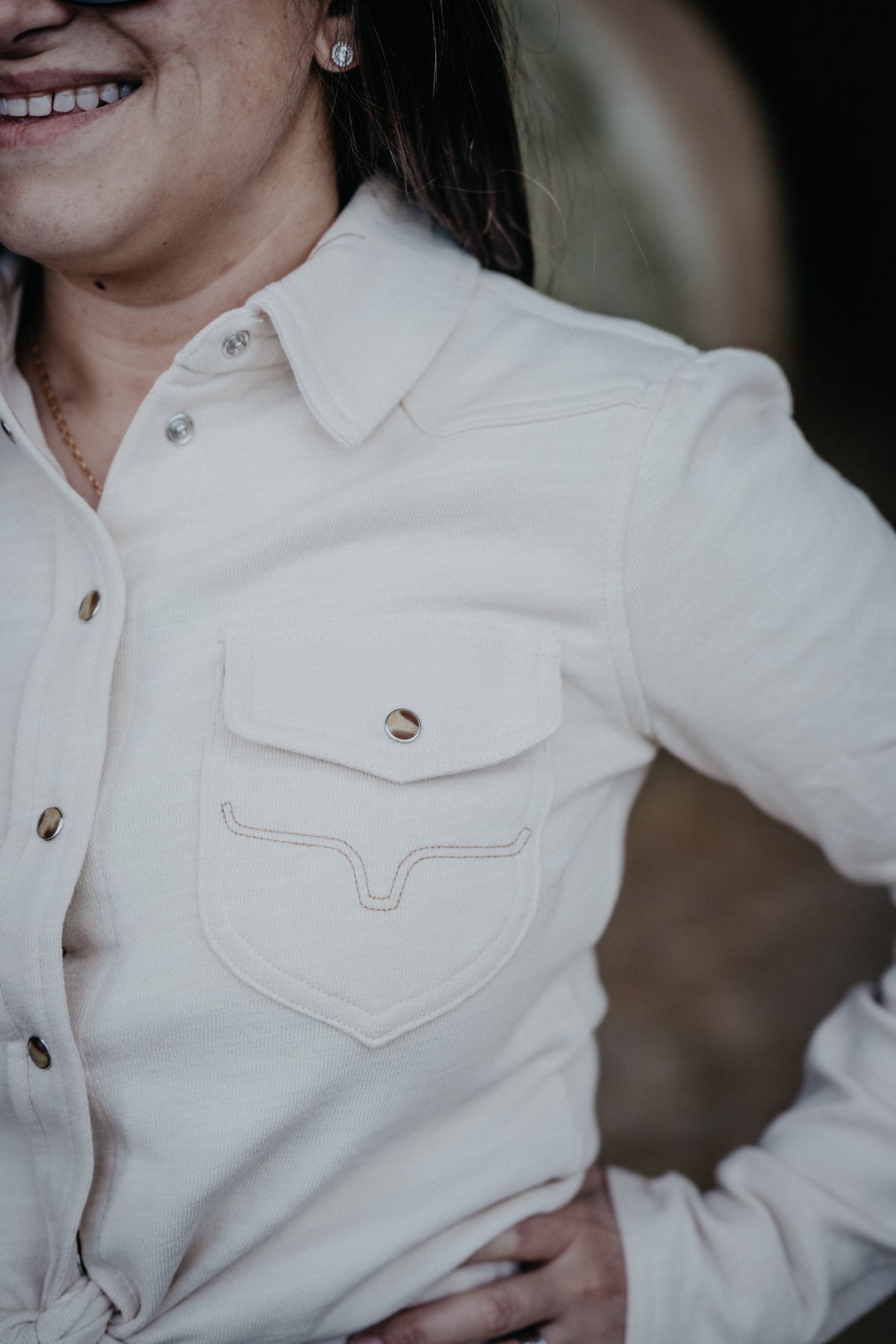 'Rora' Women's Cream Pearl Snap by Kimes Ranch