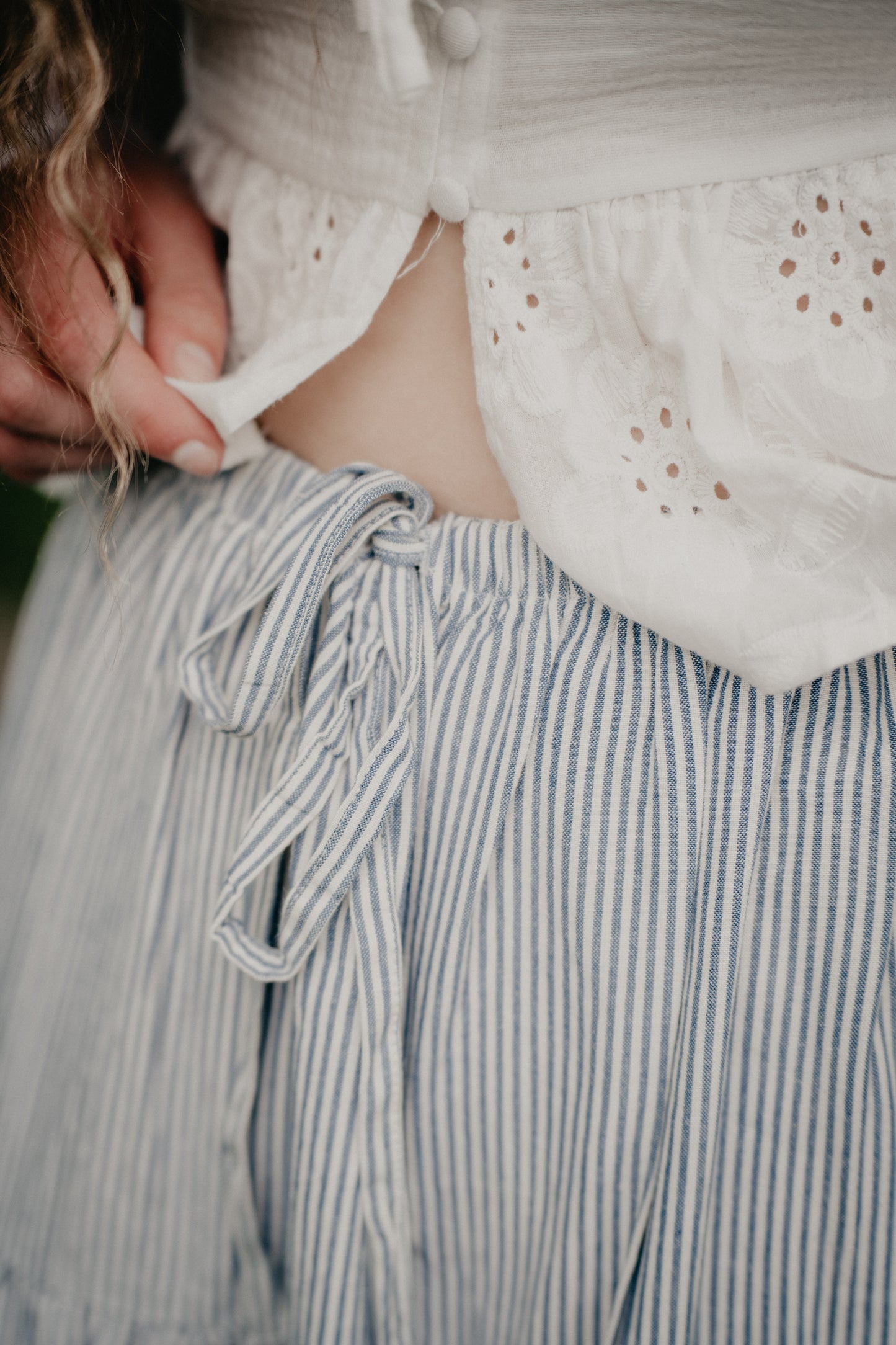'Delphinium' Tiered Striped Skirt (S - XXL)