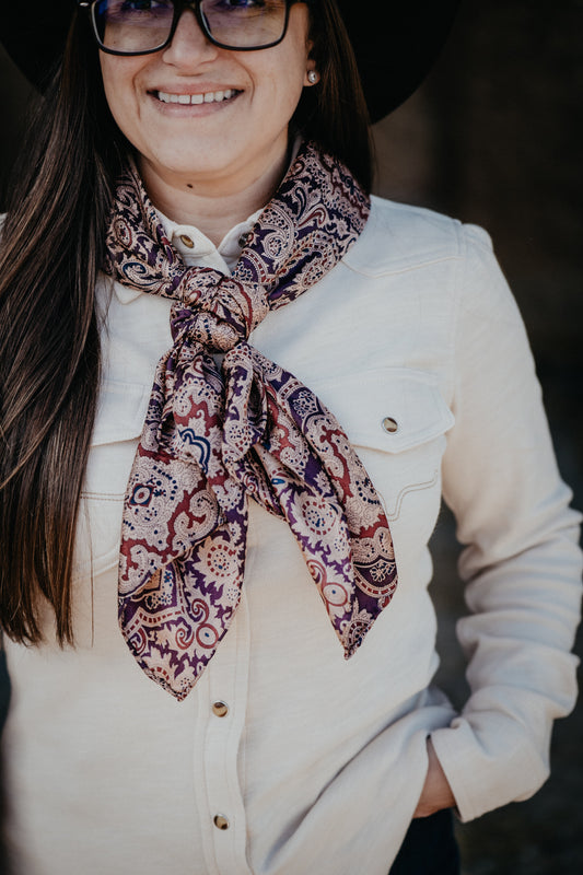 'Paisley' 34.5"x34.5" Premium Silk Wild Rag