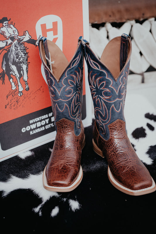 'Burdett' 13" Brown Men's Hyer Square Toe Cowboy Boots (Size 8-13; D & EE Widths)