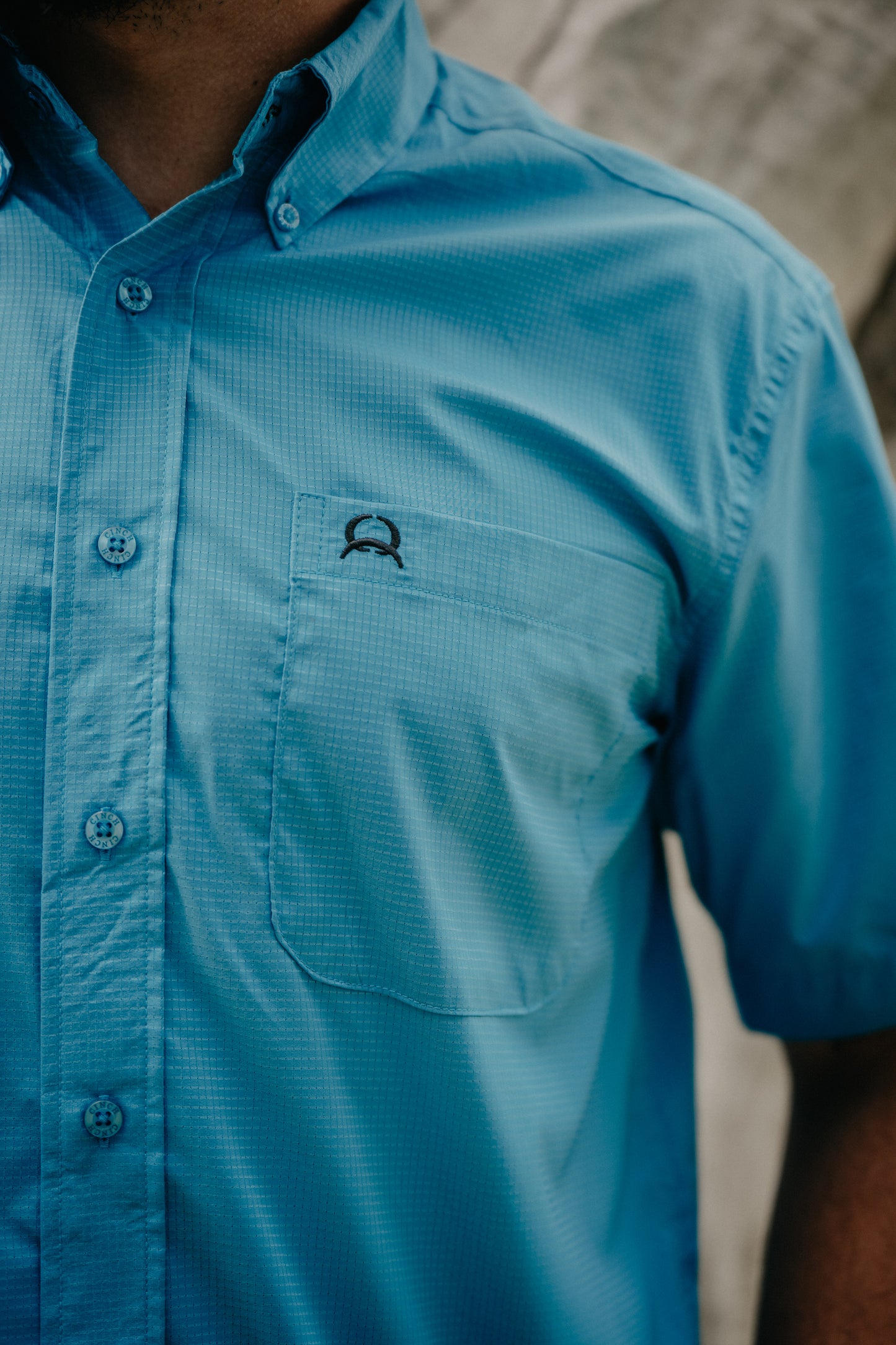 'Trevor' Men's Short Sleeve CINCH Arenaflex Blue (S-XXL)