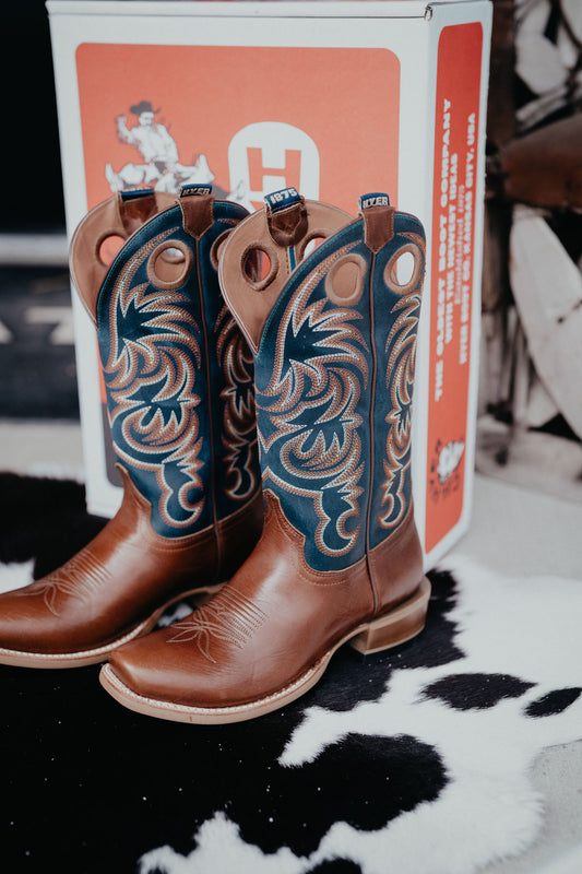 'Burrton 13" Brown Men's Hyer Cutter Toe Cowboy Boots (Size 8-13; D & EE Widths)