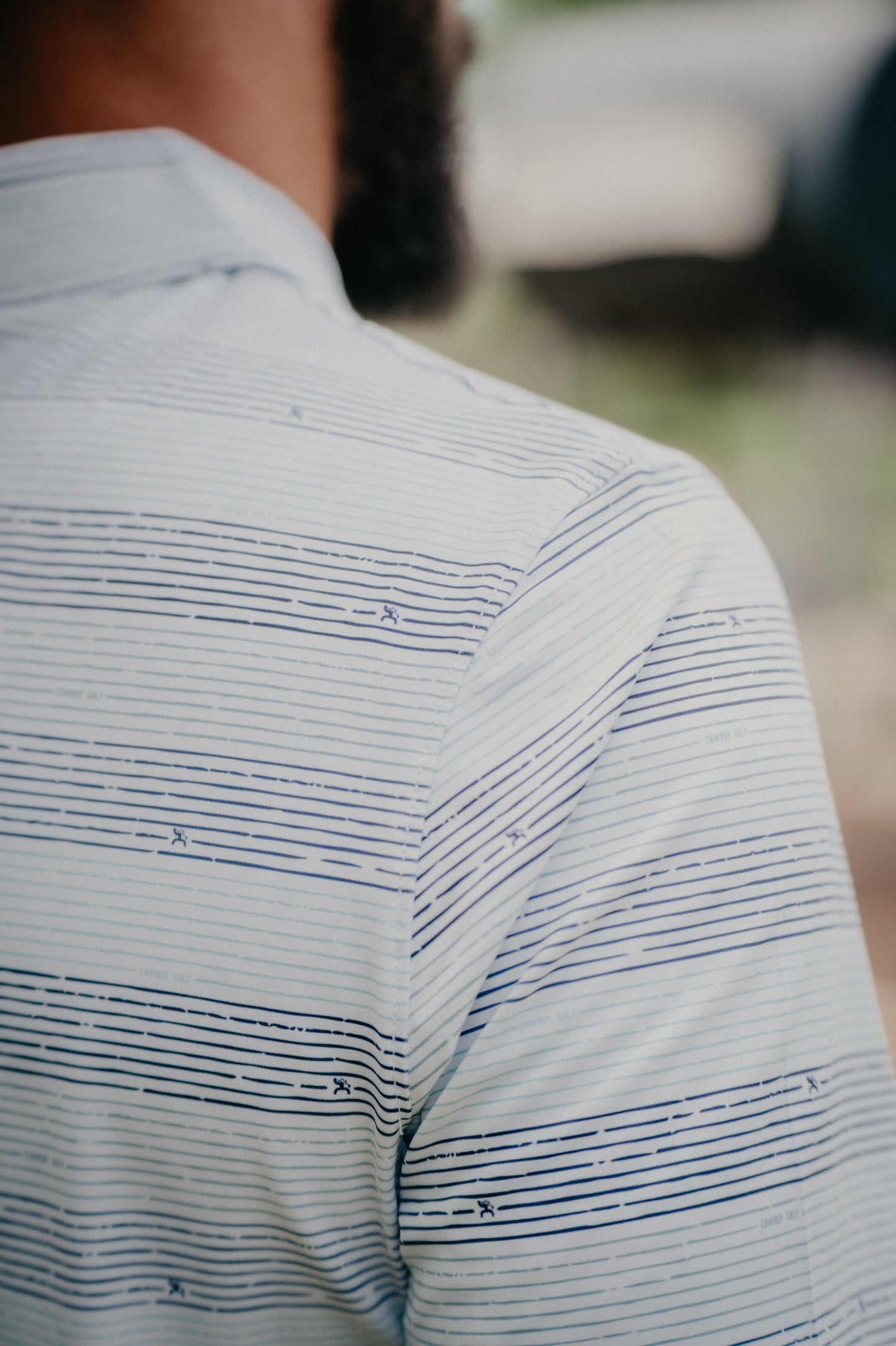'Weekender Blue' Men's Striped Blue Polo by Hooey (S-XXL)