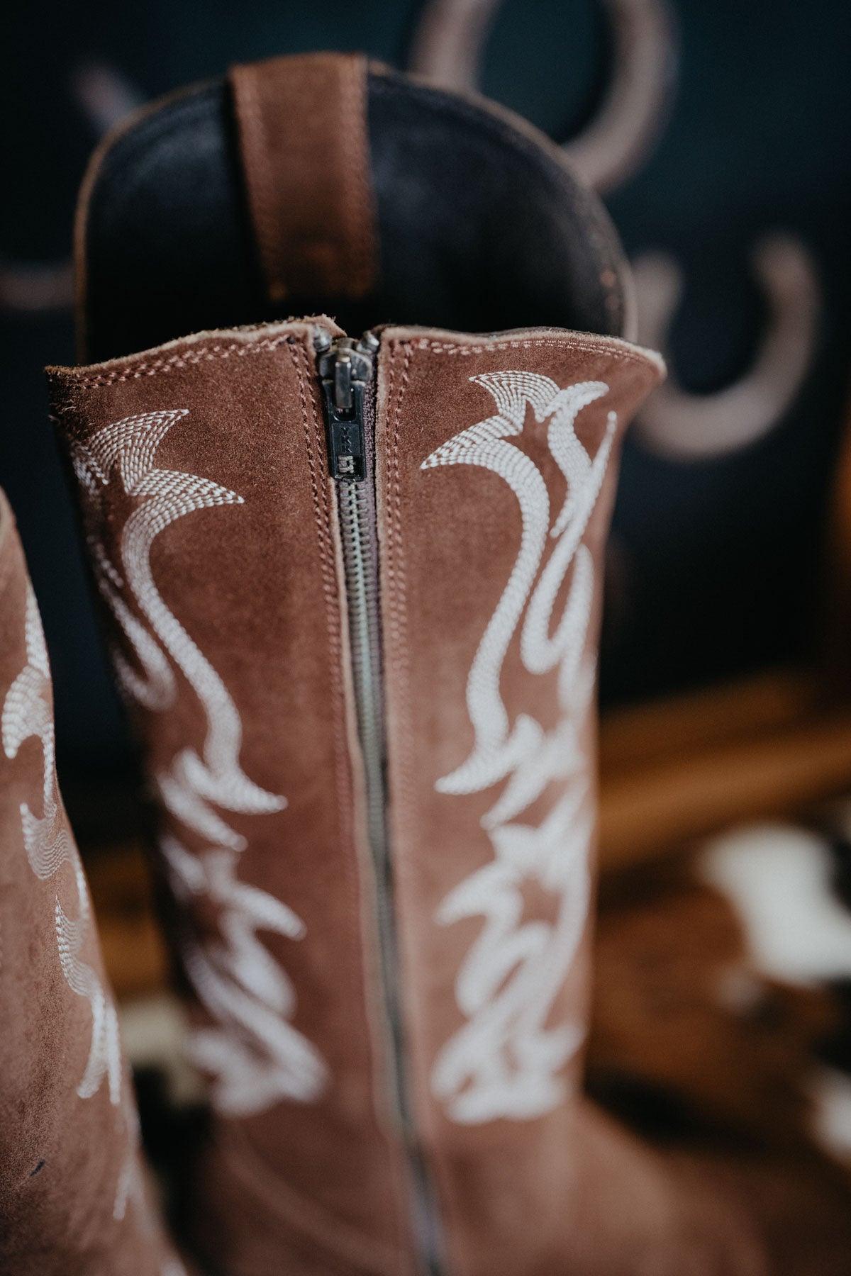 'Mia' Chocolate Suede Tall Studded Boot (Regular & Wide Calf)