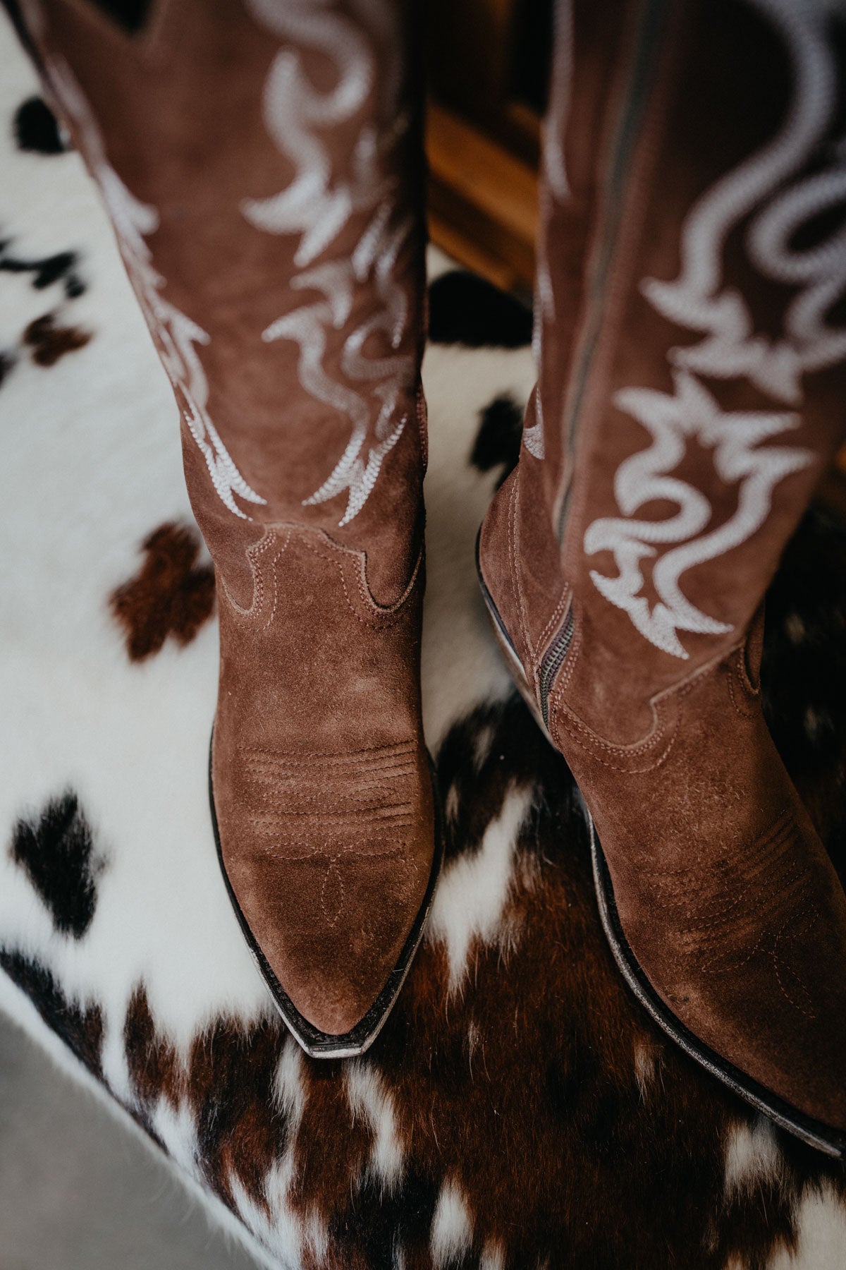 'Mia' Chocolate Suede Tall Studded Boot (Regular & Wide Calf)