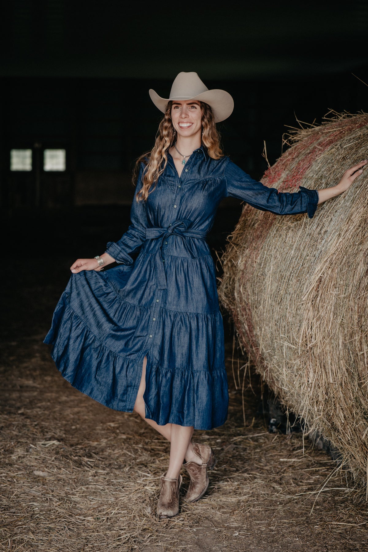'Wendy' Ariat Denim Tiered Dress (XS-XXL)