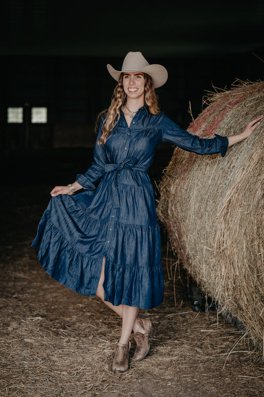 'Wendy' Ariat Denim Tiered Dress (XS-XXL)