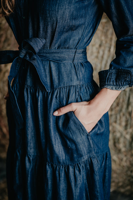 'Wendy' Ariat Denim Tiered Dress (XS-XXL)