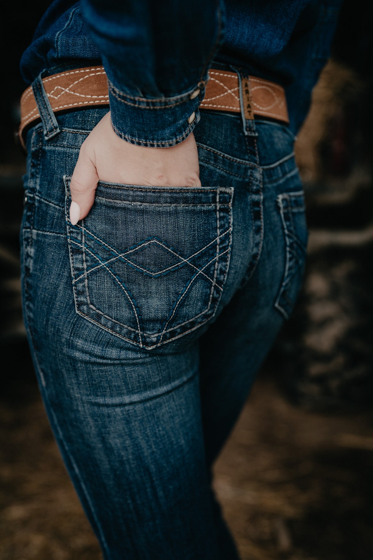 'Louisa' Dark Wash Mid Rise Bootcut by Ariat