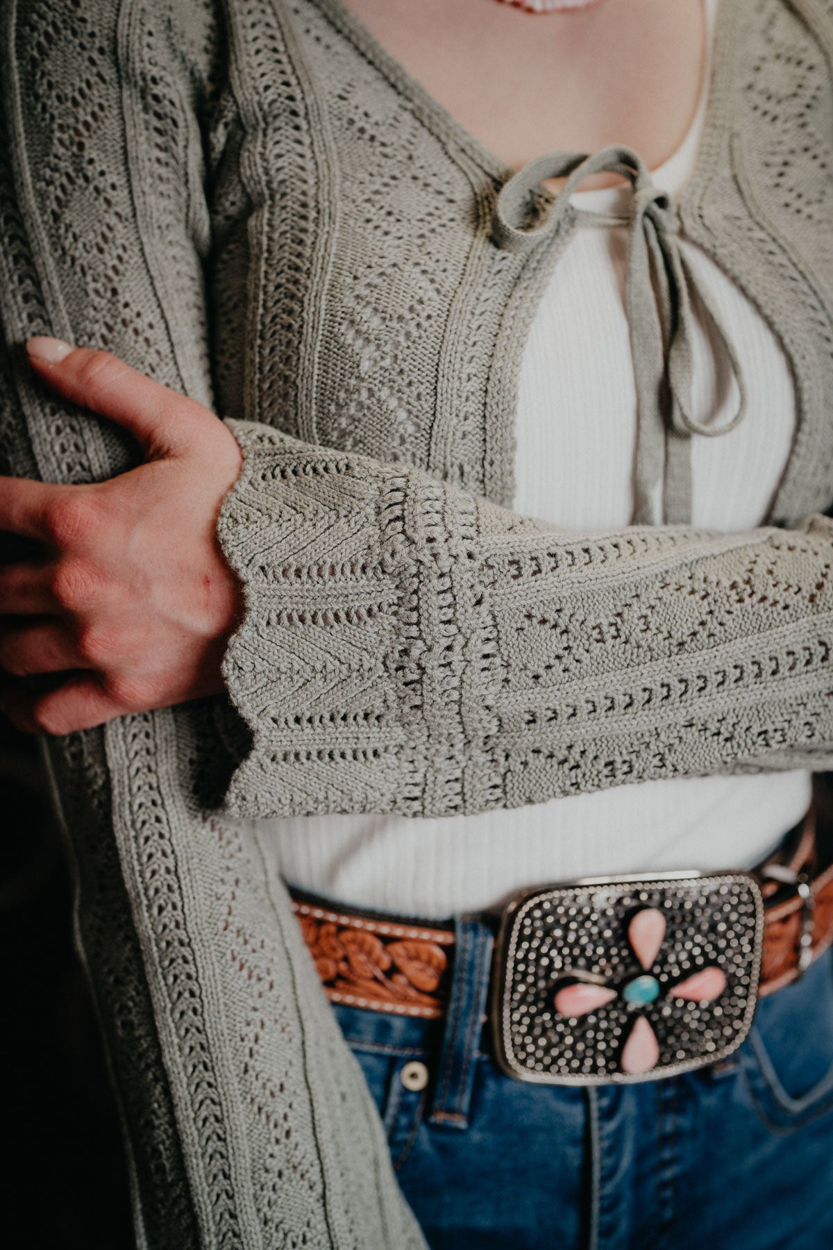 'Maeve' Crochet Tie Front Cardigan {Two Colours} (XS-XXL)