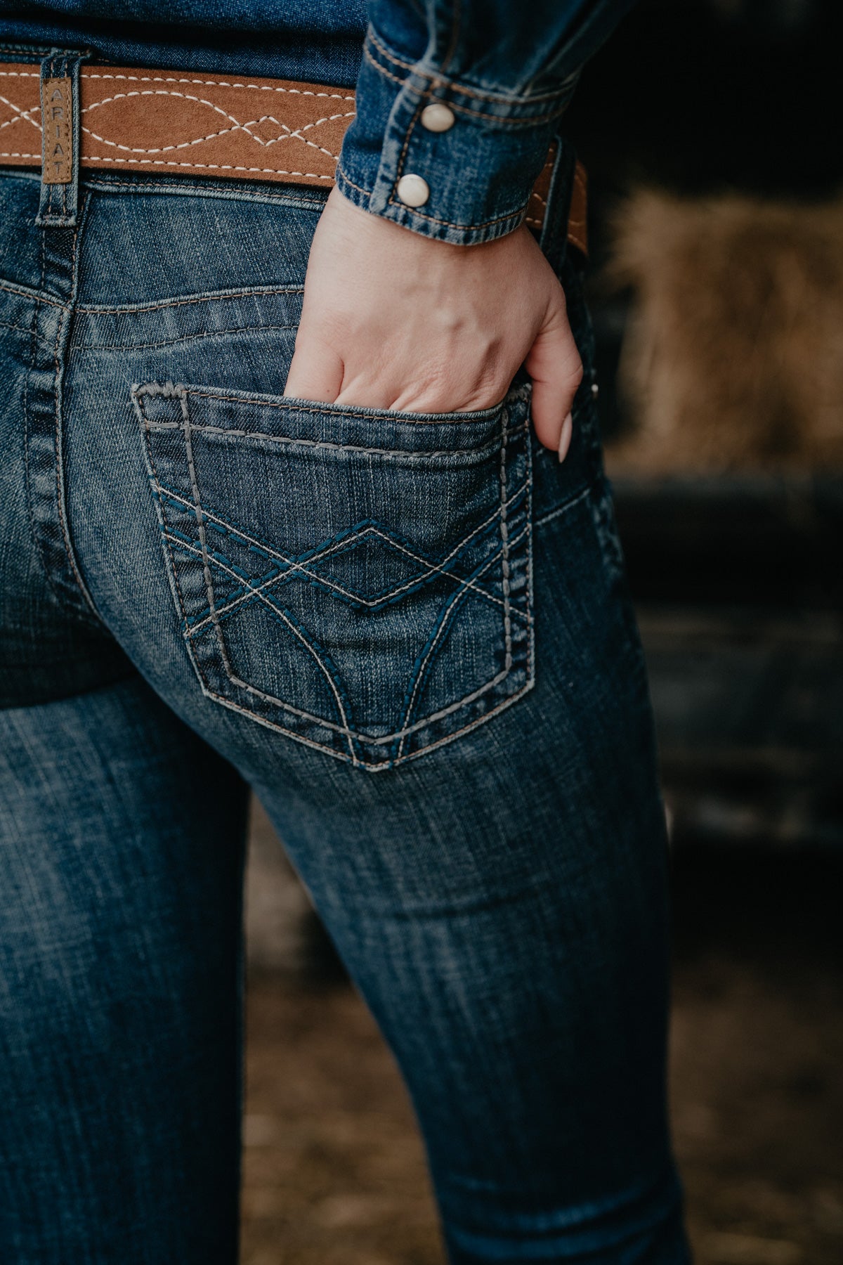 'Louisa' Dark Wash Mid Rise Bootcut by Ariat