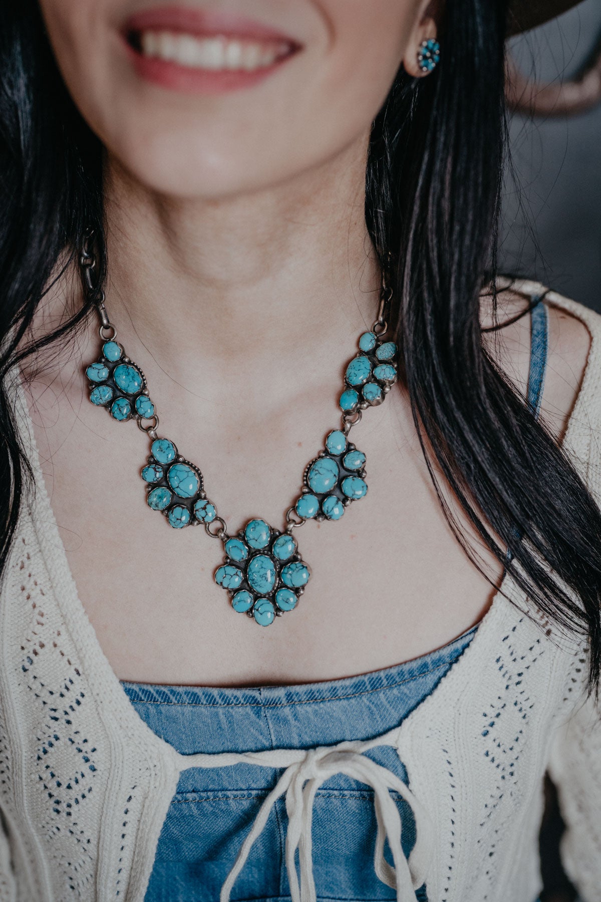 Turquoise Cluster Statement Necklace