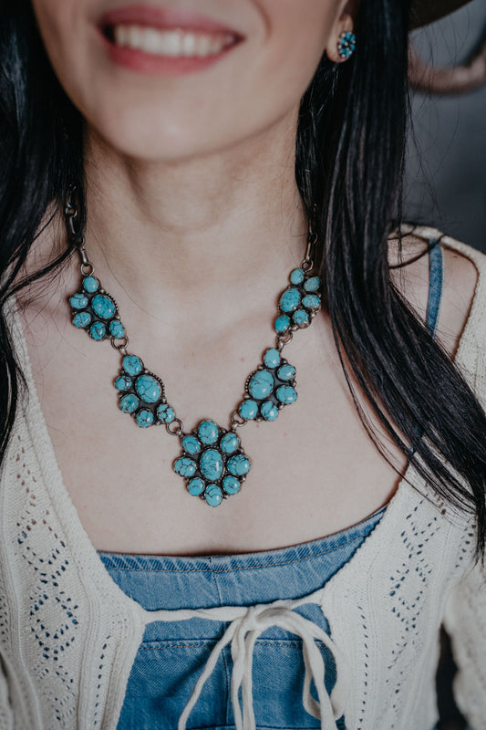 Turquoise Cluster Statement Necklace