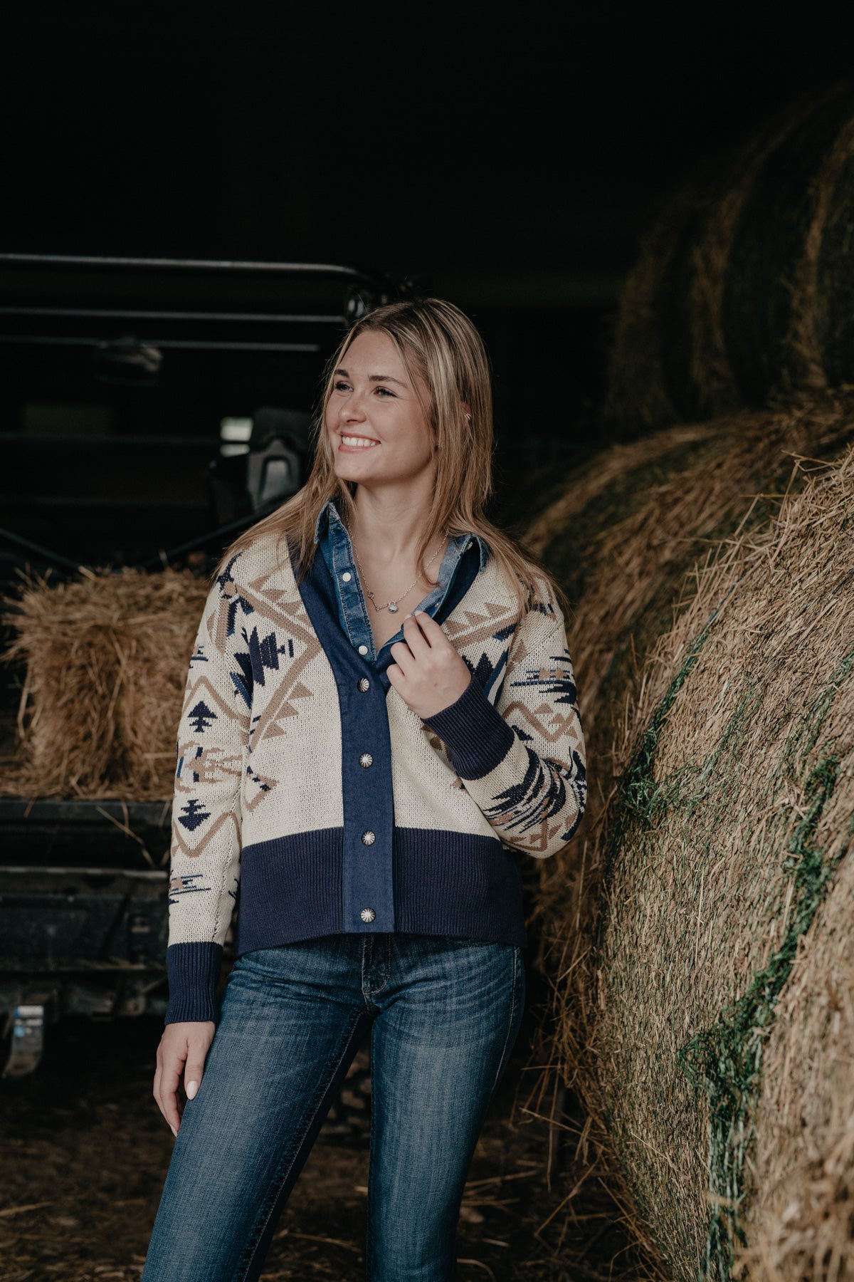 'Jolene' Women's Cream Button Up Cardigan by Hooey