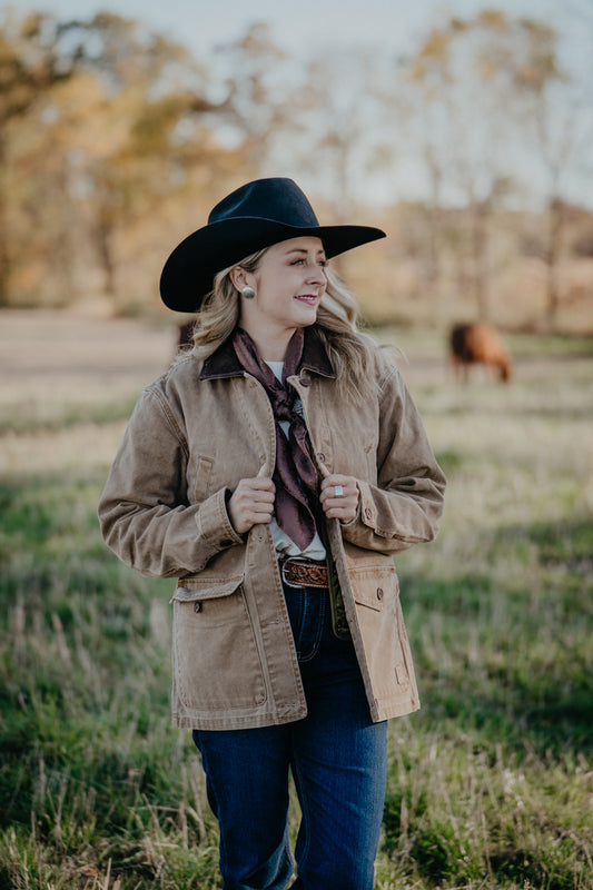 'Blake' Women's Work Wear Brown Canvas Barn Jacket by Kimes Ranch (S-XXL)