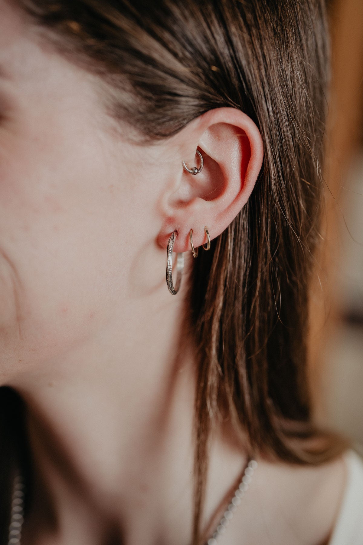 Sterling Silver Hoop Earrings with Backing