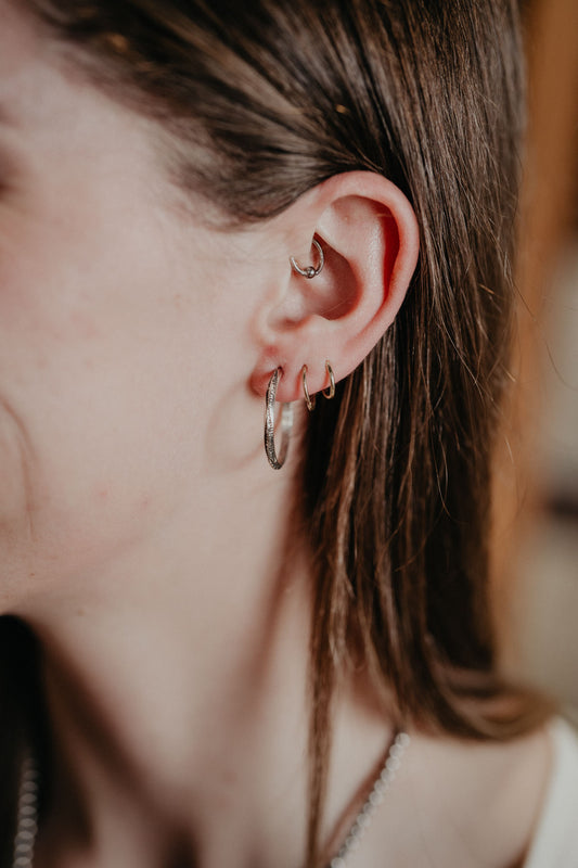 Sterling Silver Hoop Earrings with Backing