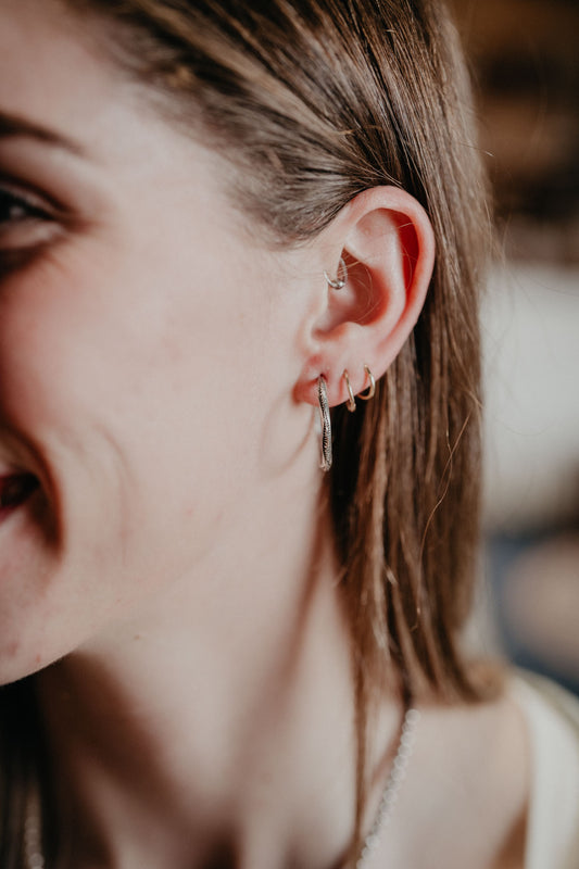 Sterling Silver Hoop Earrings with Backing