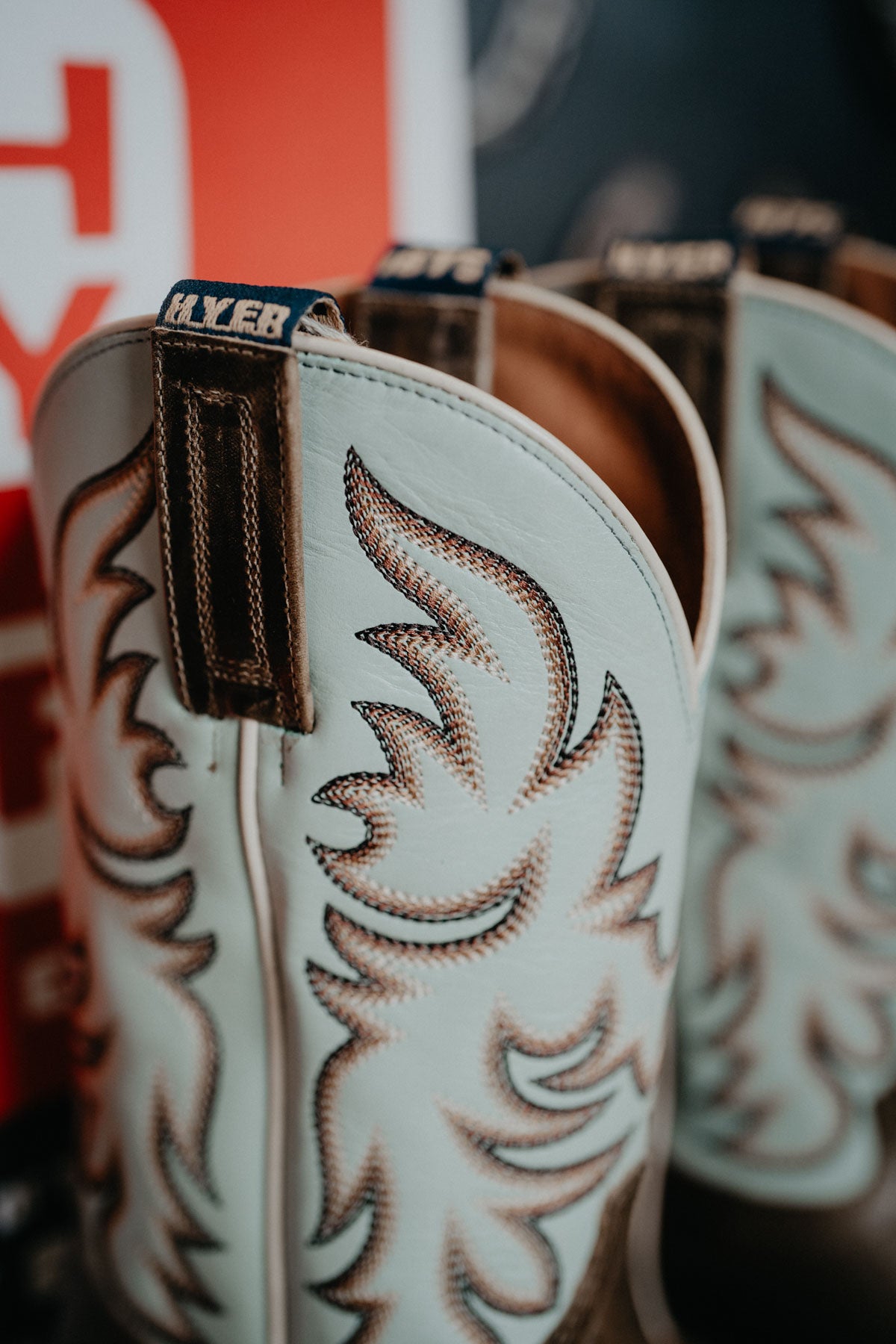 'Topeka' 11" Tan Women's Hyer Square Toe Cowboy Boot with Robin's Egg Upper (Size 6-10; B Width)