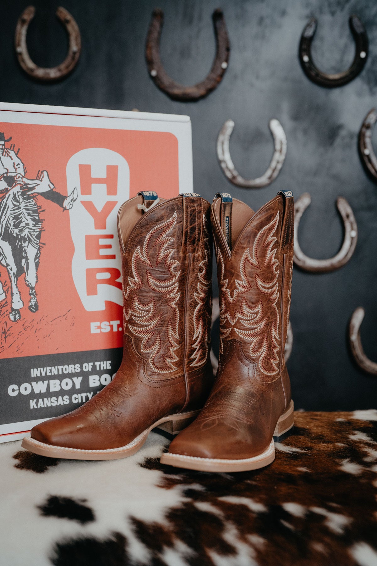 'Topeka' 11" Chestnut Women's Hyer Square Toe Cowboy Boot with Chestnut Upper (Size 6-11; B Width)